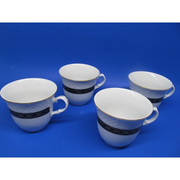 Baum Bros Renaissance Black By Thun 12 1/2" X 9" Platter And 4 Footed Cups VGC - Picture 14 of 14